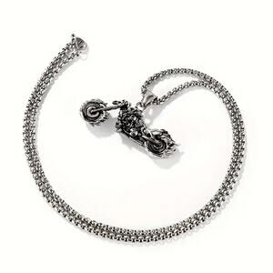 Stainless Steel Motorcycle Necklace Box Chain Biker Birthday Valentines Gift NEW